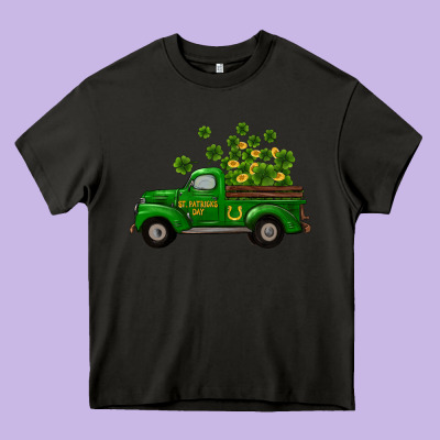 Heavy Core Tee st patricks truck shamrock horseshoe gold