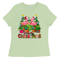 Matcha merry christmas flamingo Ladies Tee - Zillion Design Studio