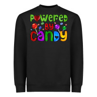 Black powered by candy with lollipops Heavyweight Sweatshirt - AdoDesignShop