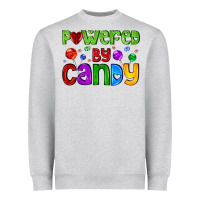 Heather Grey powered by candy with lollipops Heavyweight Sweatshirt - AdoDesignShop