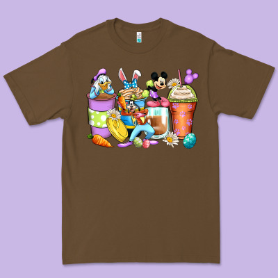 Easter Cartoon Characters Coffee Cups Premium Tee Designed By Zillion Design Studio
