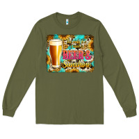 Army Green beer and sunshine Long Sleeve Tee - Jasminsmagicworld