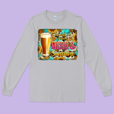 Beer And Sunshine Long Sleeve Tee Designed By Jasminsmagicworld