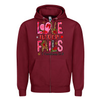 Burgundy love never fails i corintians 13 8 Zipper Hoodie - NancyCooperArtShop