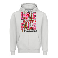Dove Grey love never fails i corintians 13 8 Zipper Hoodie - NancyCooperArtShop