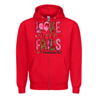Red love never fails i corintians 13 8 Zipper Hoodie - NancyCooperArtShop