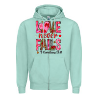 Seafoam love never fails i corintians 13 8 Zipper Hoodie - NancyCooperArtShop