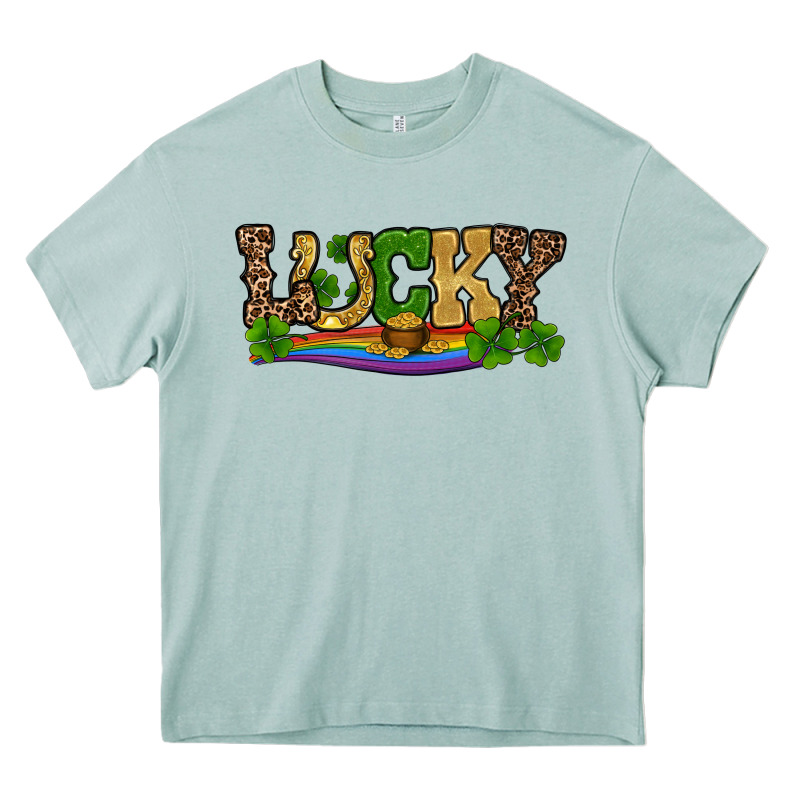 St Patricks Shamrock Gold With Rainbow Heavy Core Tee by RanaPortraitStore | Teevron