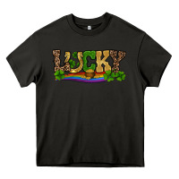 Asphalt st patricks shamrock gold with rainbow Heavy Core Tee - RanaPortraitStore
