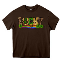 Chocolate Brown st patricks shamrock gold with rainbow Heavy Core Tee - RanaPortraitStore