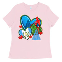 Bubblegum Pink guatemala hearts Ladies Tee - texasbilliewilder