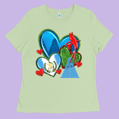 Guatemala Hearts Ladies Tee Designed By Texasbilliewilder