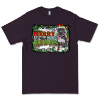 Plum merry and bright pitbull with farm Premium Tee - RanaPortraitStore