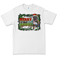 White merry and bright pitbull with farm Premium Tee - RanaPortraitStore