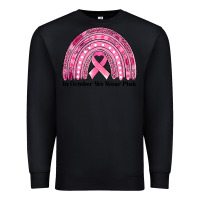 Black in october we wear pink breast cancer awareness rainbow Premium Sweatshirt - Jasminsmagicworld