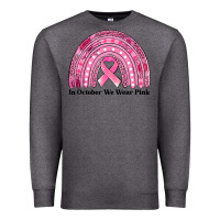 Charcoal Heather in october we wear pink breast cancer awareness rainbow Premium Sweatshirt - Jasminsmagicworld