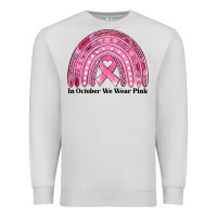 Dove Grey in october we wear pink breast cancer awareness rainbow Premium Sweatshirt - Jasminsmagicworld