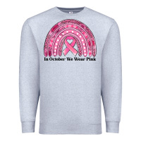 Heather Grey in october we wear pink breast cancer awareness rainbow Premium Sweatshirt - Jasminsmagicworld