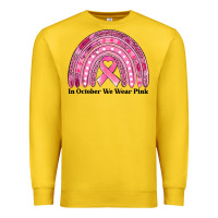 Lemon in october we wear pink breast cancer awareness rainbow Premium Sweatshirt - Jasminsmagicworld
