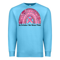 Ocean Blue in october we wear pink breast cancer awareness rainbow Premium Sweatshirt - Jasminsmagicworld