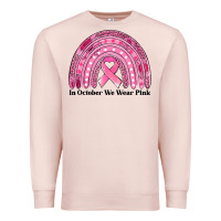 Pale Pink in october we wear pink breast cancer awareness rainbow Premium Sweatshirt - Jasminsmagicworld
