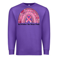Purple in october we wear pink breast cancer awareness rainbow Premium Sweatshirt - Jasminsmagicworld
