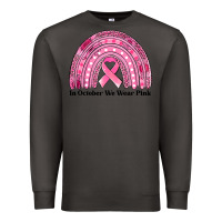 Smoke in october we wear pink breast cancer awareness rainbow Premium Sweatshirt - Jasminsmagicworld