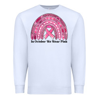 White in october we wear pink breast cancer awareness rainbow Premium Sweatshirt - Jasminsmagicworld