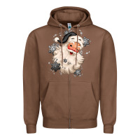 Chestnut white christmas santa claus Zipper Hoodie - MaliasSmallBusiness