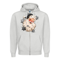Dove Grey white christmas santa claus Zipper Hoodie - MaliasSmallBusiness
