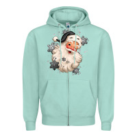 Seafoam white christmas santa claus Zipper Hoodie - MaliasSmallBusiness