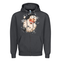 Smoke white christmas santa claus Zipper Hoodie - MaliasSmallBusiness