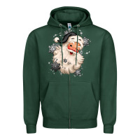 Sports Green white christmas santa claus Zipper Hoodie - MaliasSmallBusiness