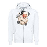White white christmas santa claus Zipper Hoodie - MaliasSmallBusiness