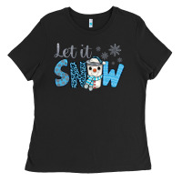 Black let it snow snowman coffee Ladies Tee - JahusDesignShop