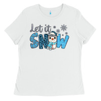 White let it snow snowman coffee Ladies Tee - JahusDesignShop