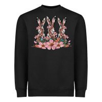 Black rabbits with blossom flower Heavyweight Sweatshirt - Artiststas
