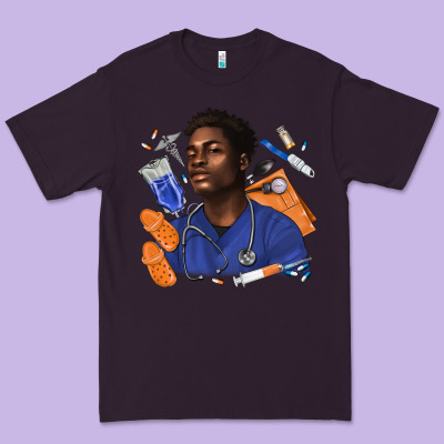 Afro Man Nurse Premium Tee Designed By Texasbilliewilder