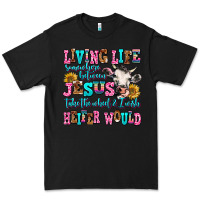 Black living life somewhere between jesus take the wheel Premium Tee - AdoDesignShop