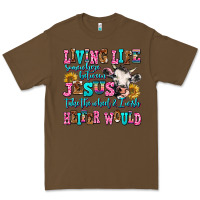 Cacao living life somewhere between jesus take the wheel Premium Tee - AdoDesignShop