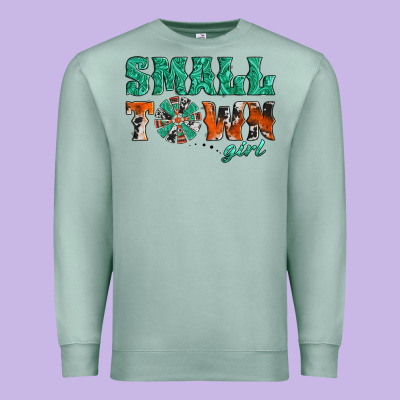 Small Town Girl Western Windmill Premium Sweatshirt Designed By Jasminsmagicworld