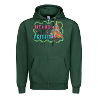 Sports Green merry and bright christmas tree Zipper Hoodie - MaliasSmallBusiness