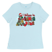 Baby Blue i believe in santa paws Ladies Tee - Zillion Design Studio