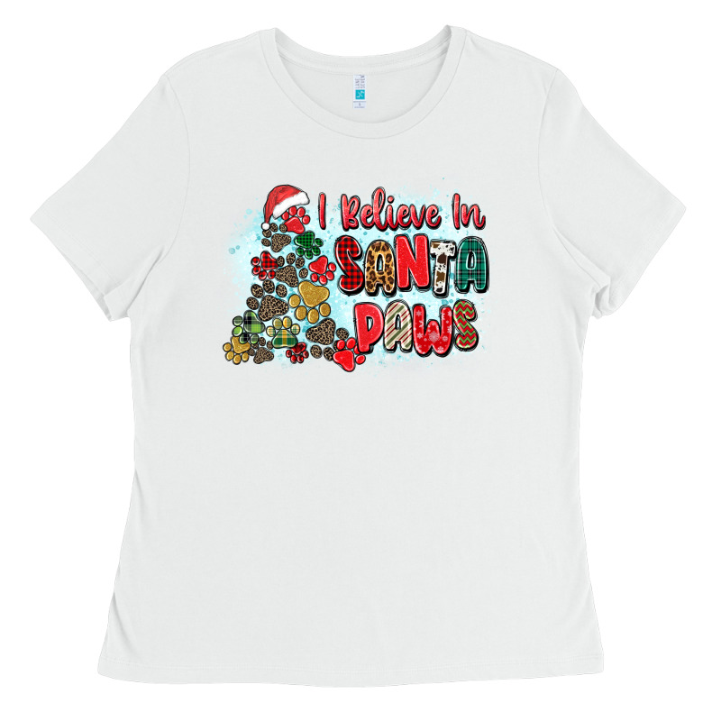I Believe In Santa Paws Ladies Tee by Zillion Design Studio | Teevron