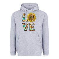 Heather Grey western love with sunflower Heavyweight Hoodie - Artiststas