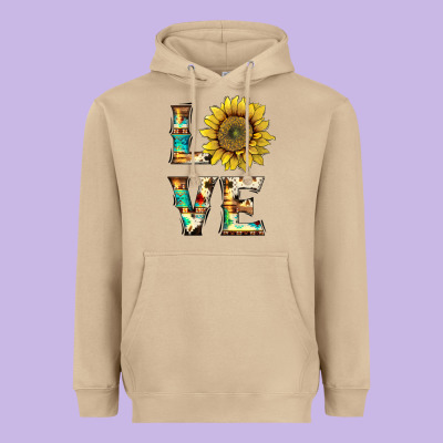 Western Love With Sunflower Heavyweight Hoodie Designed By Artiststas