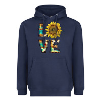 Navy western love with sunflower Heavyweight Hoodie - Artiststas