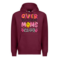 Burgundy over stimulated moms club Premium Hoodie - JahusDesignShop