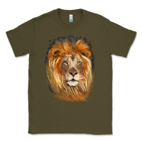 Army Green Lion Head Classic Tee - LillyAllenDesigns
