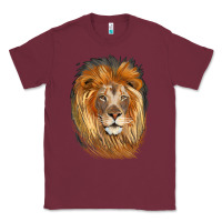 Burgundy Lion Head Classic Tee - LillyAllenDesigns